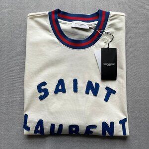 MEDIUM SAINT LAURENT MEN'S RELAXED COTTON T-SHIRT WHITE